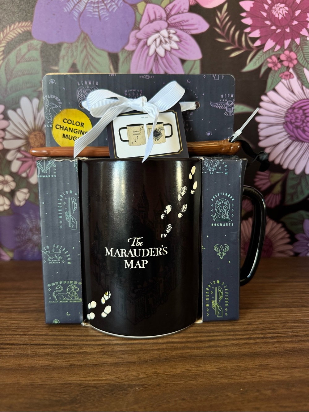 Rae Dunn Marauders Map Color Changing Mug with Wand Stir Stick